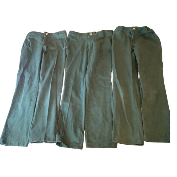 French Toast Straight Uniform Pants Adjustable Waist Green Size 8 Girls Lot Of 3 - Picture 1 of 10